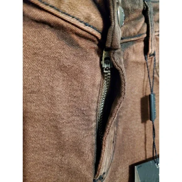 BrazilRoxx Embellished Embroidered Jeans BR 38/US 2 Brown Orange - NEW With Tags